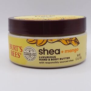 Burt's Bees Shea & Mango Luxurious Hand & Body Butter Jar Moisturizer 6.5 oz